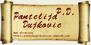 Pantelija Dujković vizit kartica